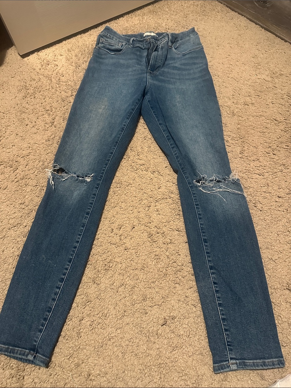 Good American Distressed Blue Skinny Jeans
